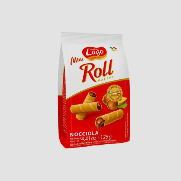 Gaufrettes roulées fourrées à la crème de chocolat et noisette Mini roll 125g