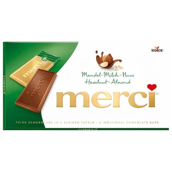 Chocolat merci hazelnut et almond 100g