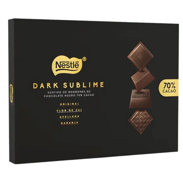 Nestlé Dark Sublime assortiment de Chocolats Noirs 70% Cacao 145g