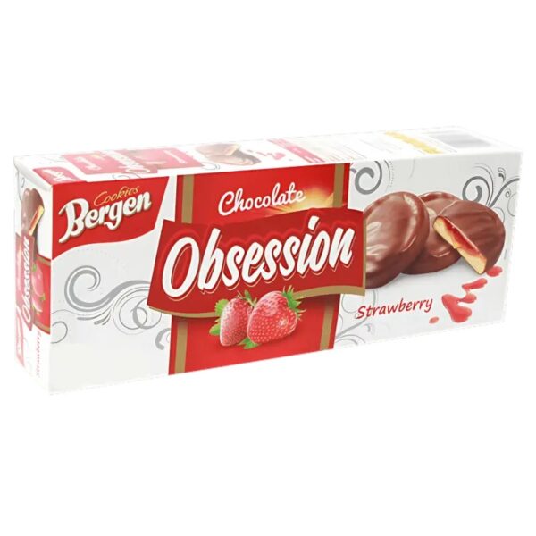 Bergen obsession cookies chocolate strawberry 128g