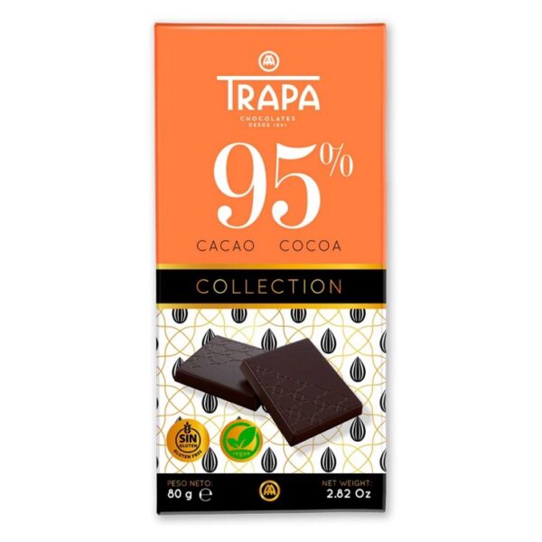 Chocolat noir TRAPA 95% cacao 80g